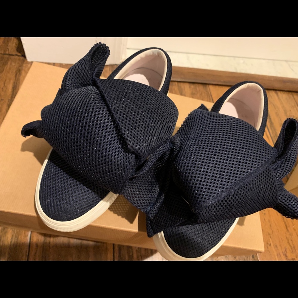 Joshua Sanders Mesh Bow Slip On Sneakers